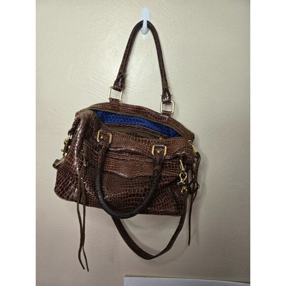 Rebecca Minkoff Croc Print Embossed Leather Medium Sized Shoulder/Handbag - Picture 1 of 11